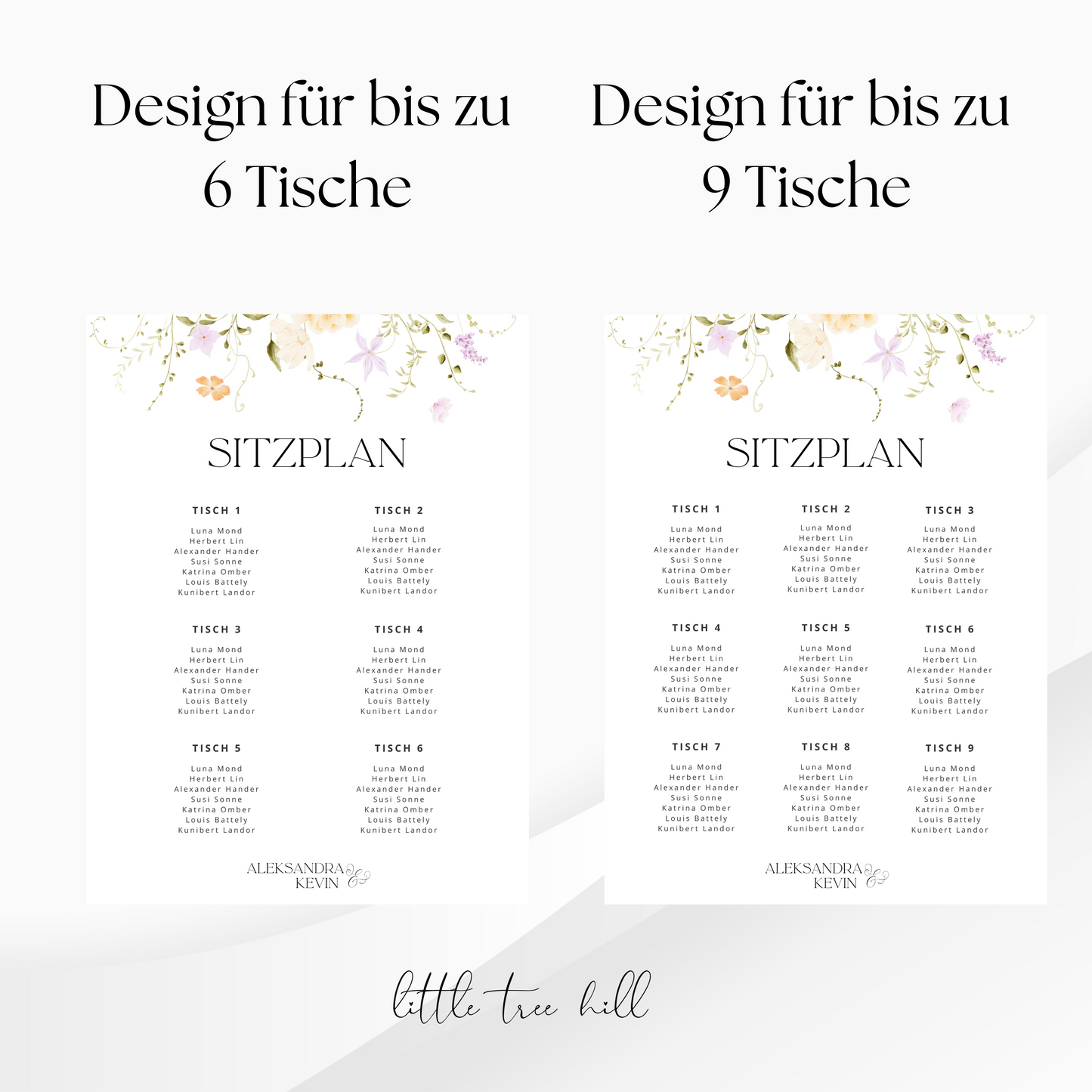 Boho Sitzplan mit Wildblumen "Sophie"