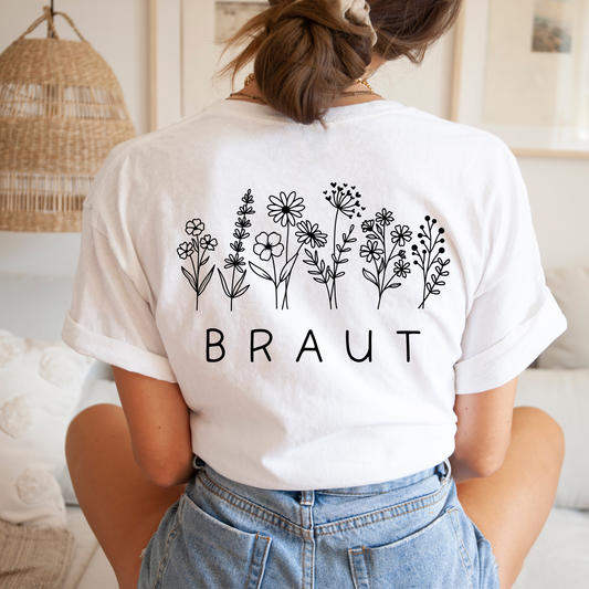 JGA Braut-T-Shirt mit Blumen 