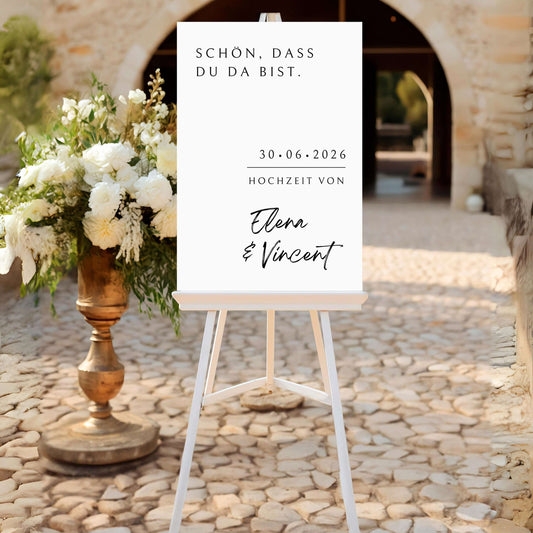 Willkommensschild Hochzeit personalisiert
