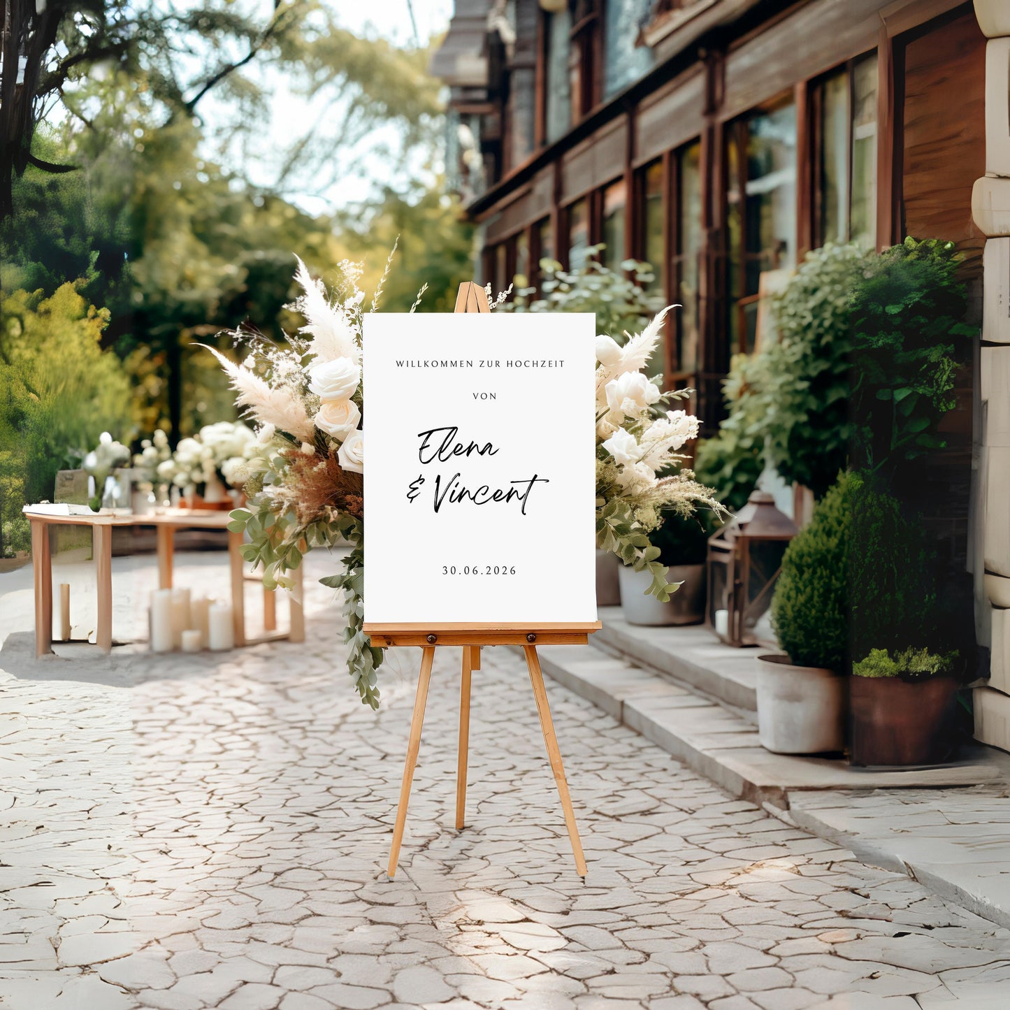Willkommensschild zur Hochzeit "Vincent"
